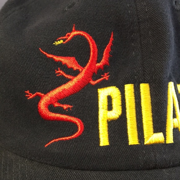 Dark blue Pilatus Globus full 6 panel hat adjustable back strap cap w stitching - Picture 4 of 13